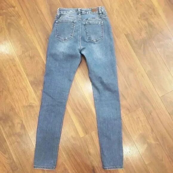 Enjean Women's Ankle Skinny Soft Mid Rise Blue Jeans - Picture 9 of 13